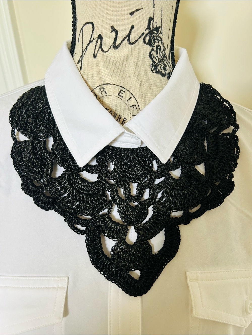 Black Crochet Collar